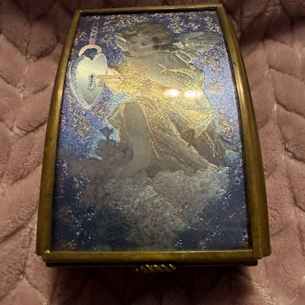 Glass and brass Angel trinket for jewelry